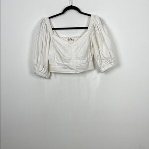 Abercrombie & Fitch Romantic Elastic Bodice Elegant Puff Sleeve Women's M Top